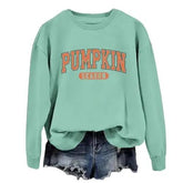 Pumpkin Season Sweatshirt Women Fall Crewneck Halloween Shirt Vintage Graphic Long Sleeve Thanksgiving Pullover Top|B0FDL53XMB
